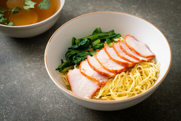 Barbecue Red Pork Noodles with Soup