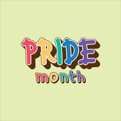 Pride month rainbow lettering vector illustration design. Eps 10