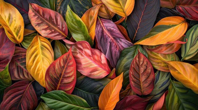Aglonema leaves display a stunning blend of colors