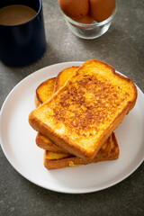 french toast on white plate