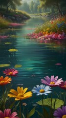 beautiful and peaceful flower garden background