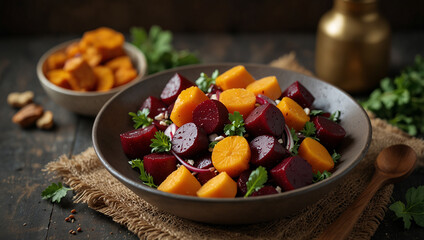 Beetroot and pumpkin salad