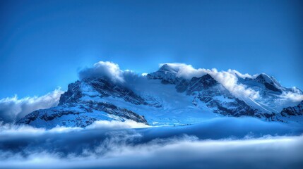 matterhorn, cervino mountain wallpaper with amazing blue sky and nice contrast and light