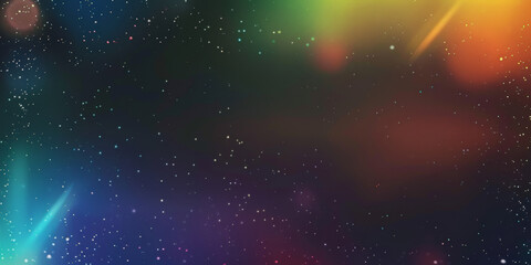 Naklejka premium Colorful galaxy with stars and nebulae, featuring a blend of vibrant hues and twinkling lights, creating a mesmerizing and dreamy cosmic scene.rainbow film texture overlay 