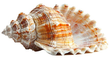 Nautical Beauty: Close-Up of a Sea Shell Isolated on a Pristine Background, Showcasing Intricate Natural Details