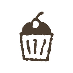手描き風のカップケーキのアイコン
