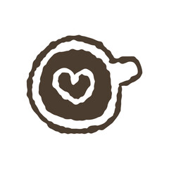 手描き風のラテアートのアイコン