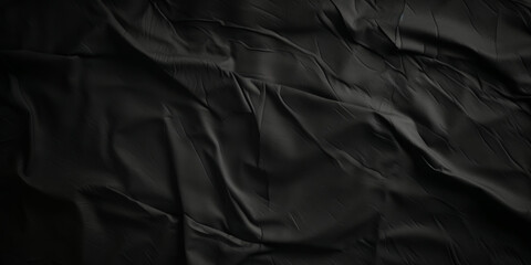 Black paper poster texture background, Weathered black paper texture, black friday banner.Crumpled black paper with wrinkles and rubbed corners