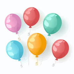 Colorful festive balloons design vectors isolated on white background