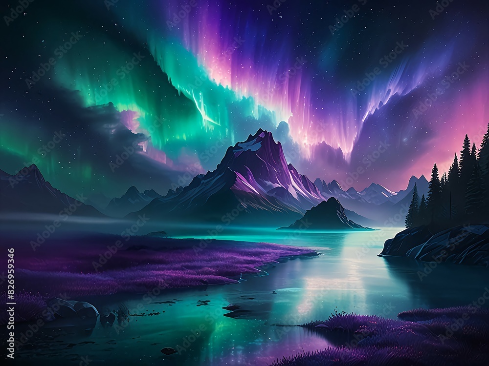 Wall mural ethereal reverie : step into a dreamscape where abstract forms waltz with celestial hues. floating i