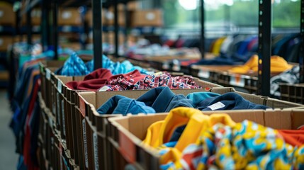 Local charity organizing a clothing drive to provide for families in need, showcasing community care Generative AI