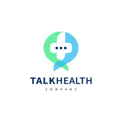 health chat bubble icon logo design illustration