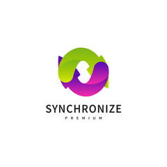 Arrow synchronize, technology logo design illustration 2