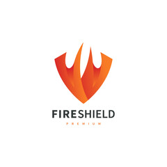 fire shield security logo design illustration 2