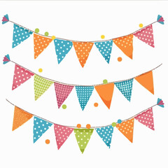 cute bunting flag vector illustration isolated on white background