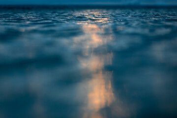 Beautiful ocean water surface under the sunlight.