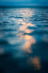Close-up view of blue water surface.