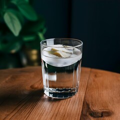 Glass of water on table