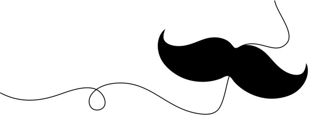 Vector illustration of a father's mustache, in line art style for father's day