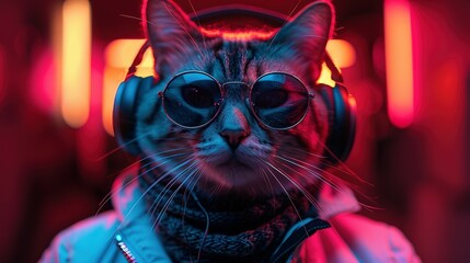 Meow Mix: Cat-Eared DJ in Cyber Chic