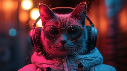 Meow Mix: Cat-Eared DJ in Cyber Chic