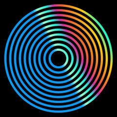 CD. Vector graphics. Stylization. Rainbow effect.