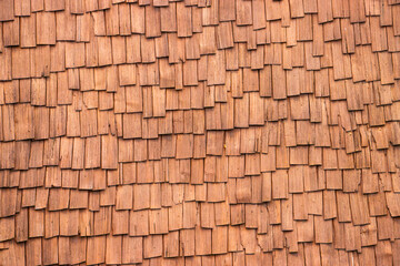 Wood shingles roof. Shingles background