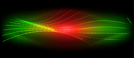 Neon wave lines with blend effect. Vector Illustration For Wallpaper, Banner, Background, Card, Book Illustration, landing page