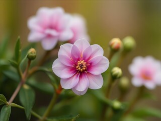 Obraz premium Colorful flower buds bloom. Background illustration