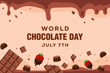 world chocolate day background illustration in flat design