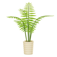 Parlor Palm Pot for Stylish Indoor Decor. 3D Render