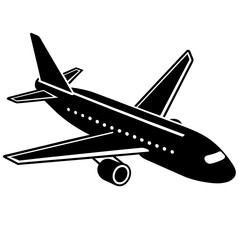 Airbus plane silhouette vector illustration