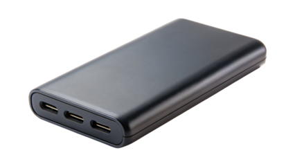 Black USB phone charger sits isolated on white, a key piece of mobile tech for keeping devices powered