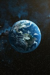 Obraz premium Beautiful earth planet scene Space Zoom spinning view, Concept of climate change, day and night, cities lights, sunrise World planet satellite,Stars, nebula and galaxy black background in 4k