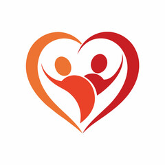 Modern and minimalist people care heart-shaped logo icon vector illustration 