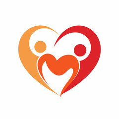 Modern and minimalist people care heart-shaped logo icon vector illustration 