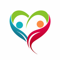 Modern and minimalist people care heart-shaped logo icon vector illustration 