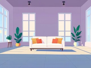 Modern interior design of a living room for background