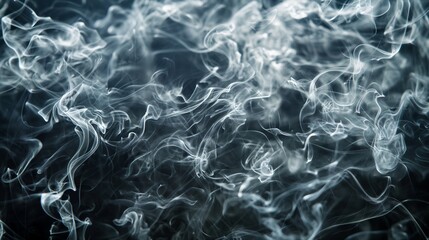 , dense tendrils of deep and dark smoke gracefully intertwine against a gradient backdrop, creating...