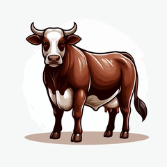 cartoon beef cattle illustration template
