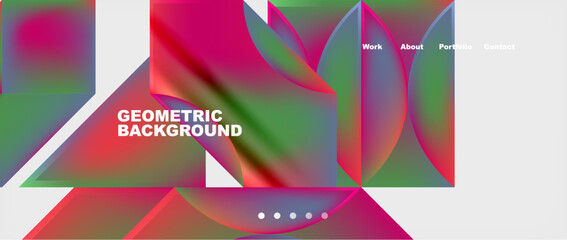 Abstract geometric shapes web design page. Vector Illustration For Wallpaper, Banner, Background, Card, Book Illustration, landing page