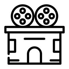 cinema hall in cut line style