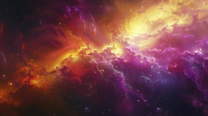 interstellar art, nebula with bold colors, glowing stars, cosmic feel