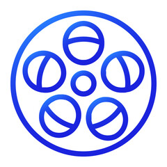 cinema film cassette in blue color style