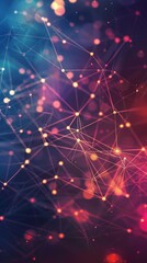 Obraz premium Digital geometric abstract background ideal for technological operations, neural networks, AI, data transmission and encryption, digital archives, audio and visual representations, scientific research