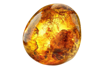Amber fossil isolated on white background