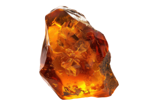 Amber fossil isolated on white background