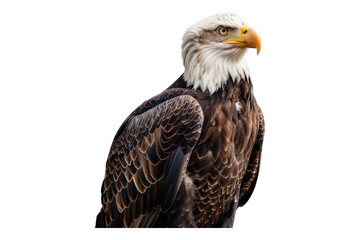 Bald eagle isolated on white background