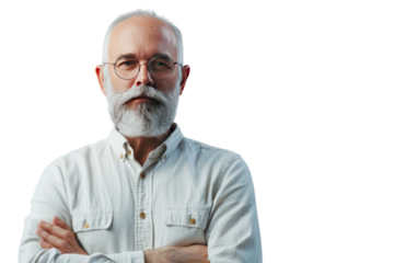 School director who believes in mentoring on a white background