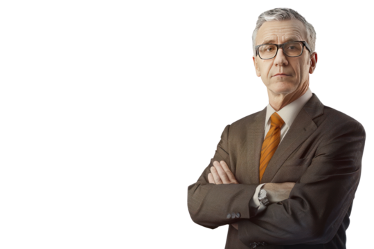 School director who believes in mentoring on a white background